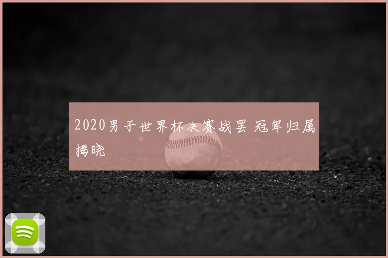 2020男子世界杯决赛战罢 冠军归属揭晓